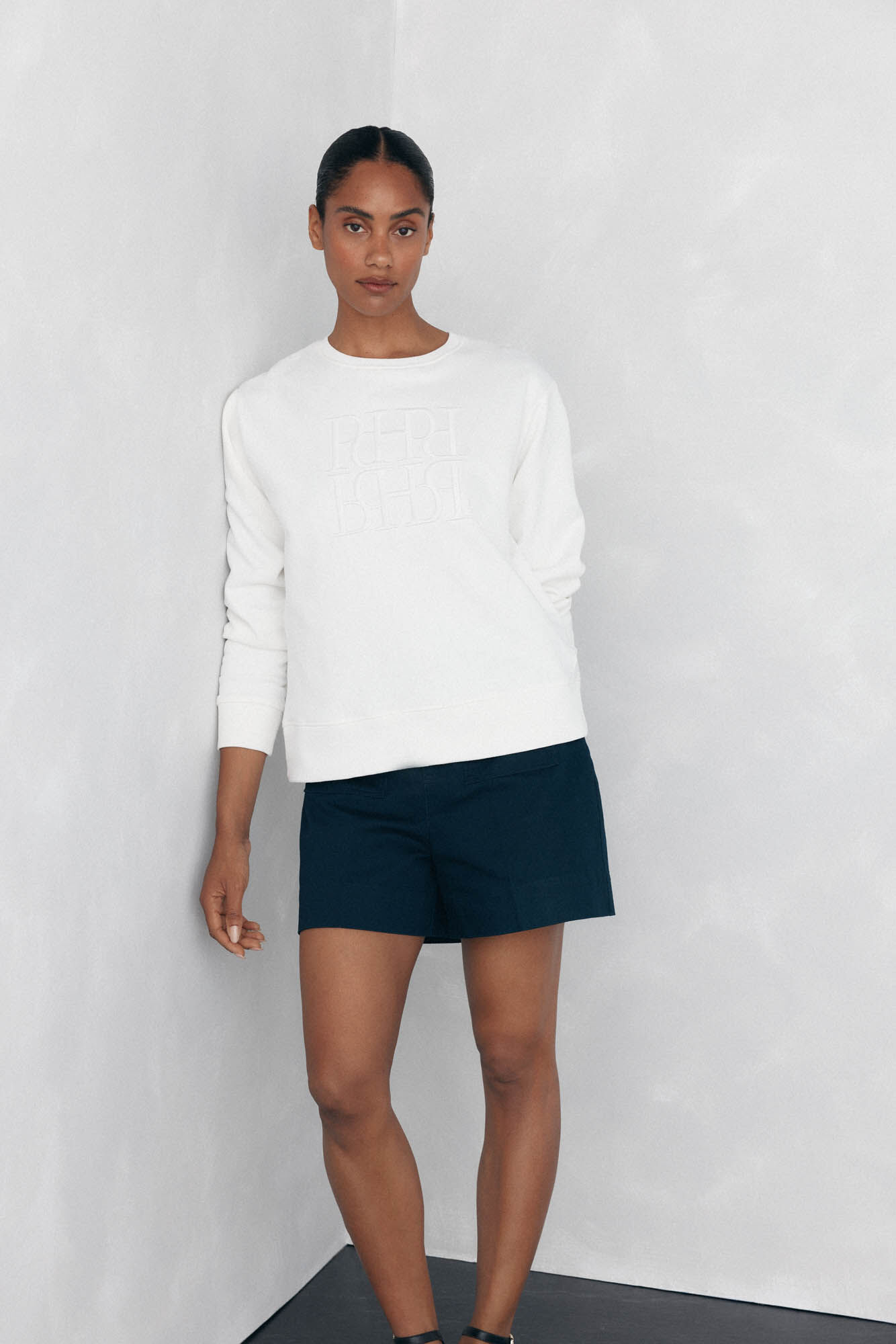 Pedro del Hierro Plain cotton sweatshirt White
