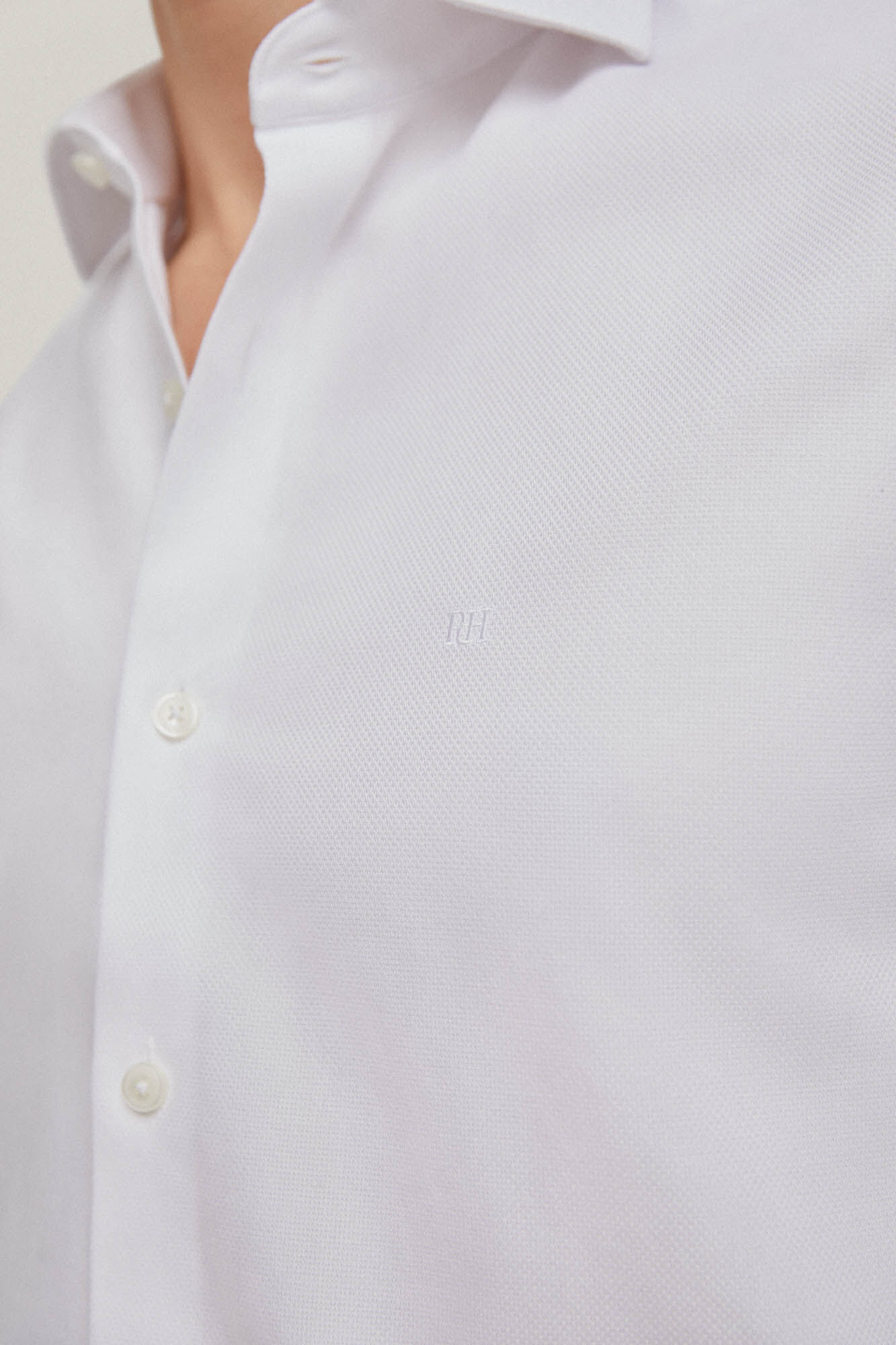 Pedro del Hierro Camisa vestir estructura lisa non iron + antimanchas Blanco