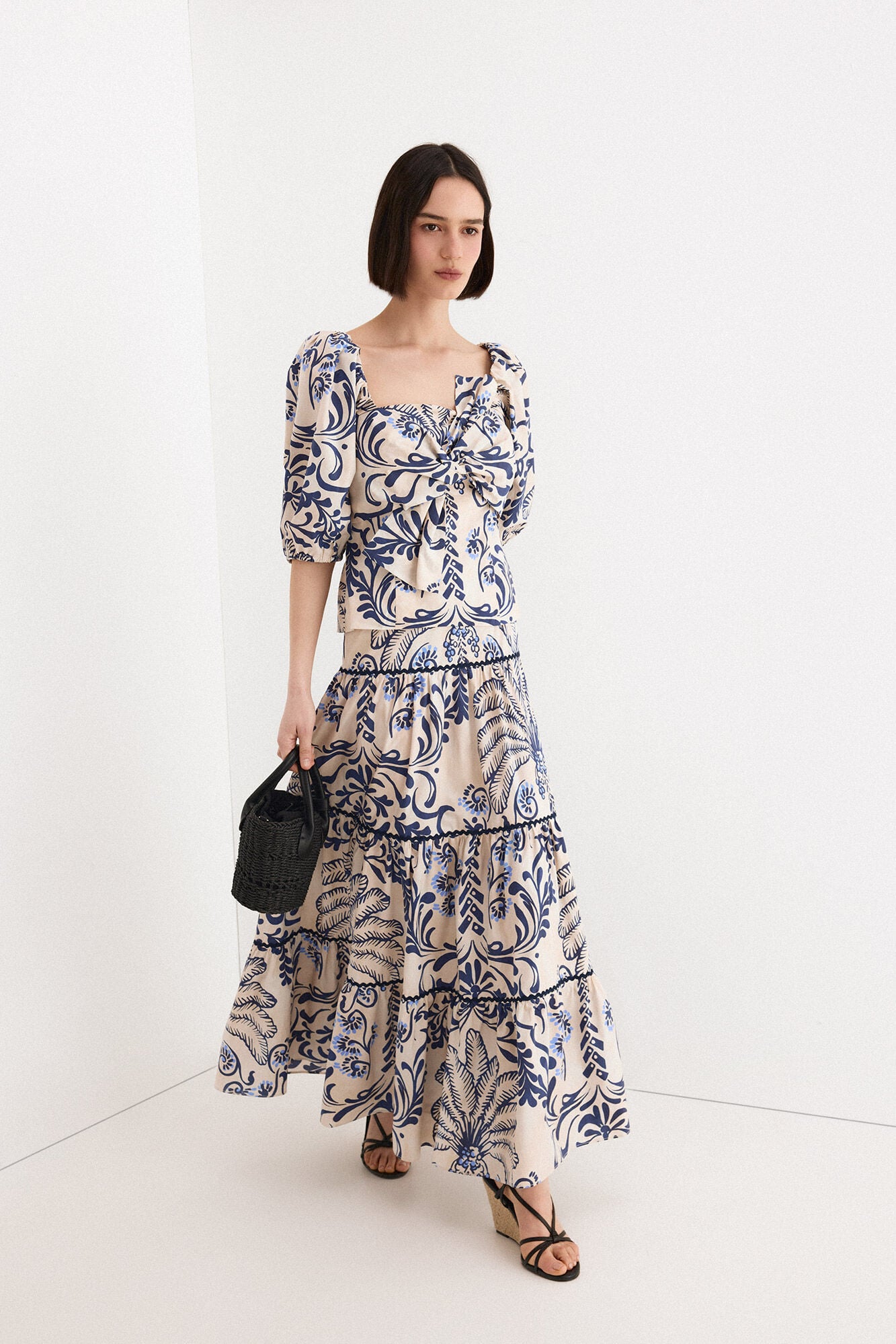 TFP by Tamara Falc&oacute; Printed tiered skirt
