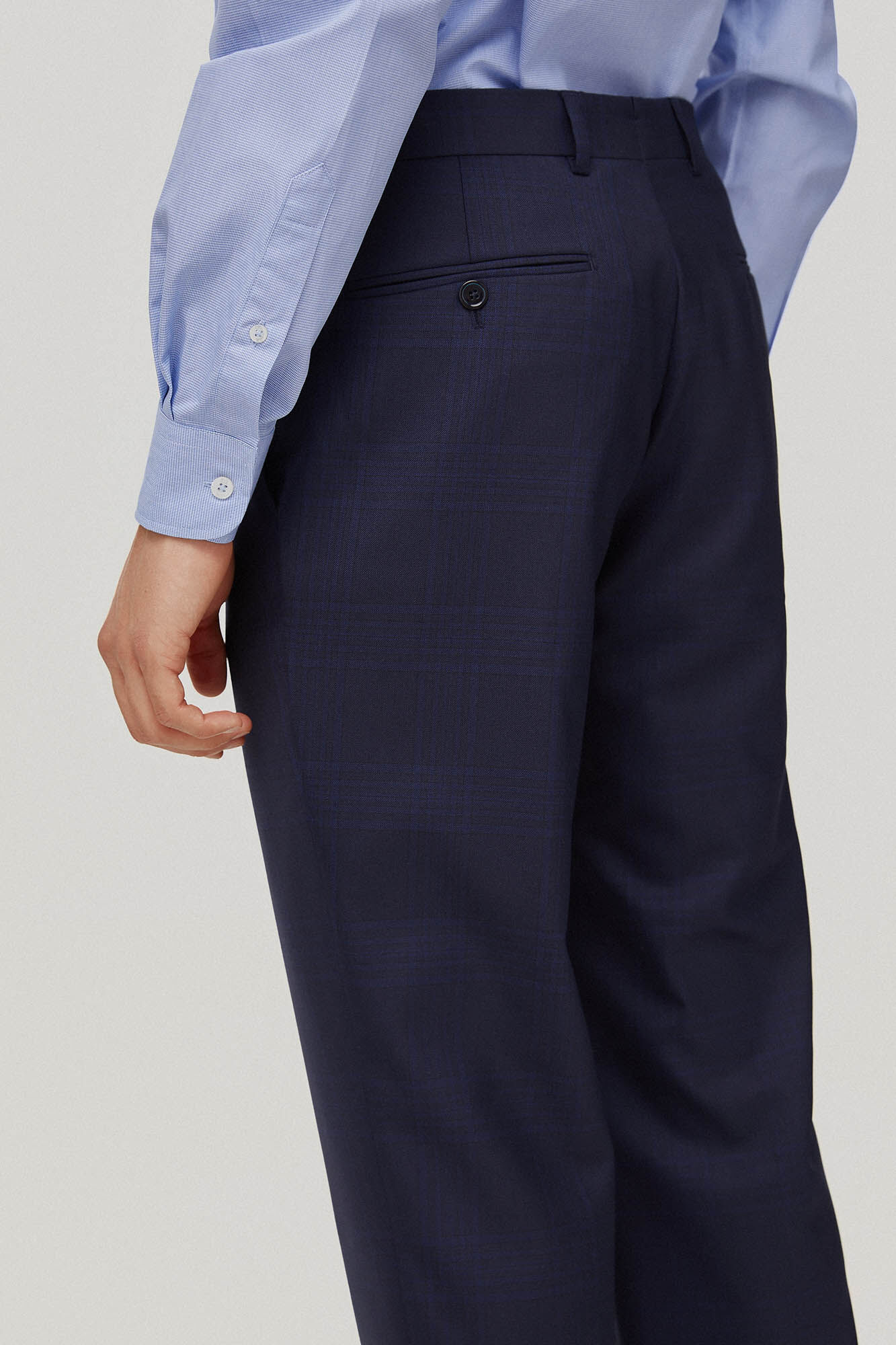 Pedro del Hierro Pantal&oacute;n traje cuadro gales en slim fit Azul