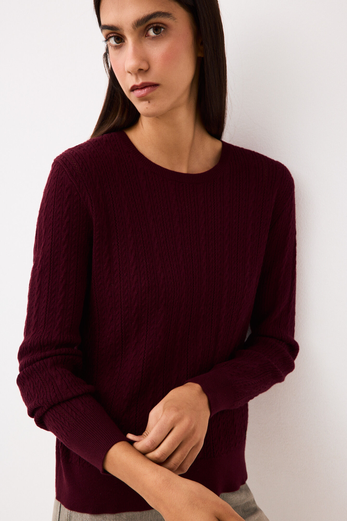 Pedro del Hierro Oversize mini cross-knit jumper