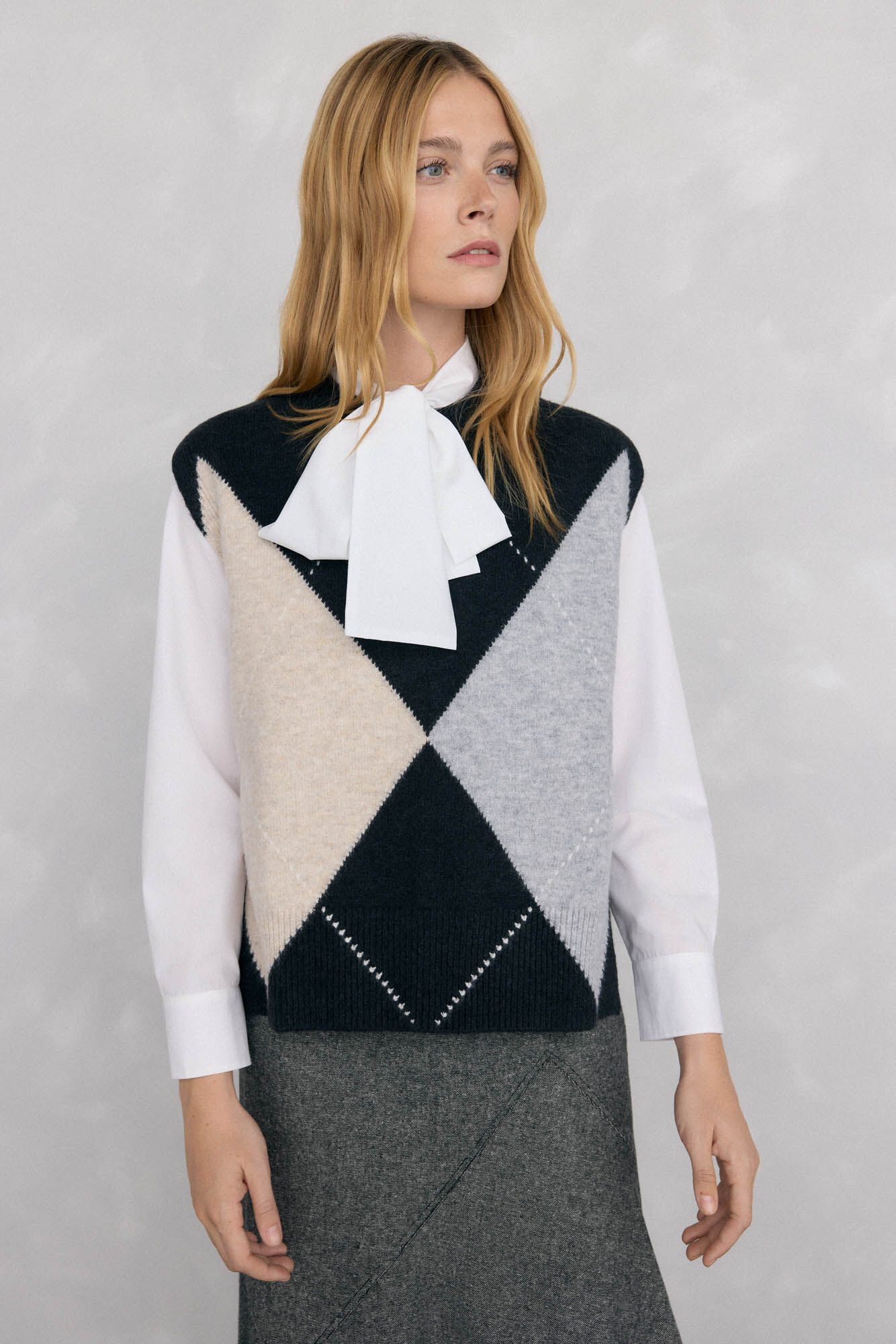 Pedro del Hierro Chaleco jacquard de rombos