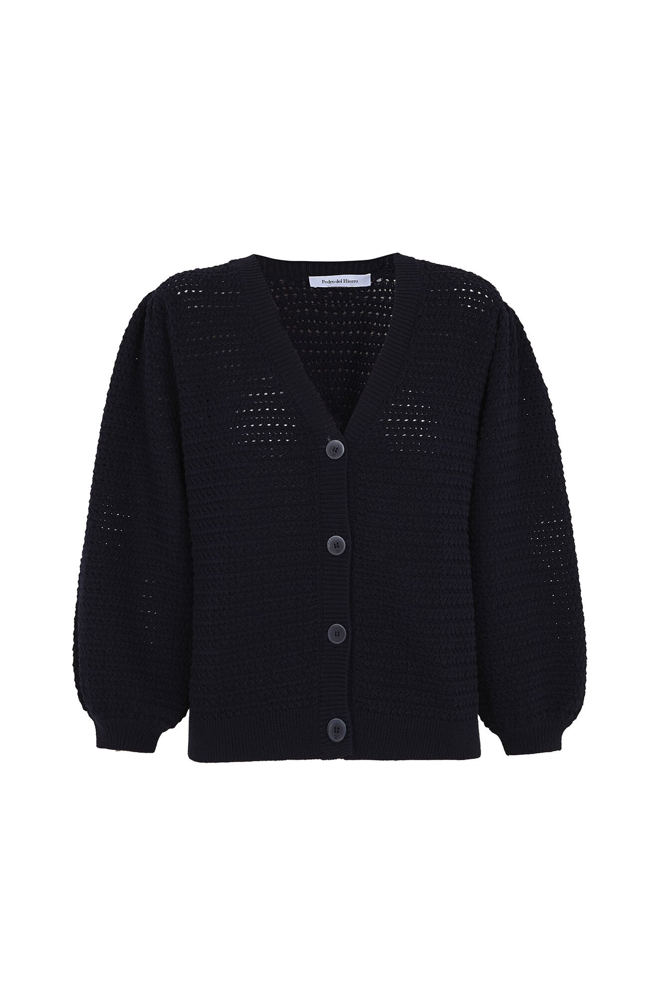 Pedro del Hierro Openwork structure puffed sleeve jacket Blue