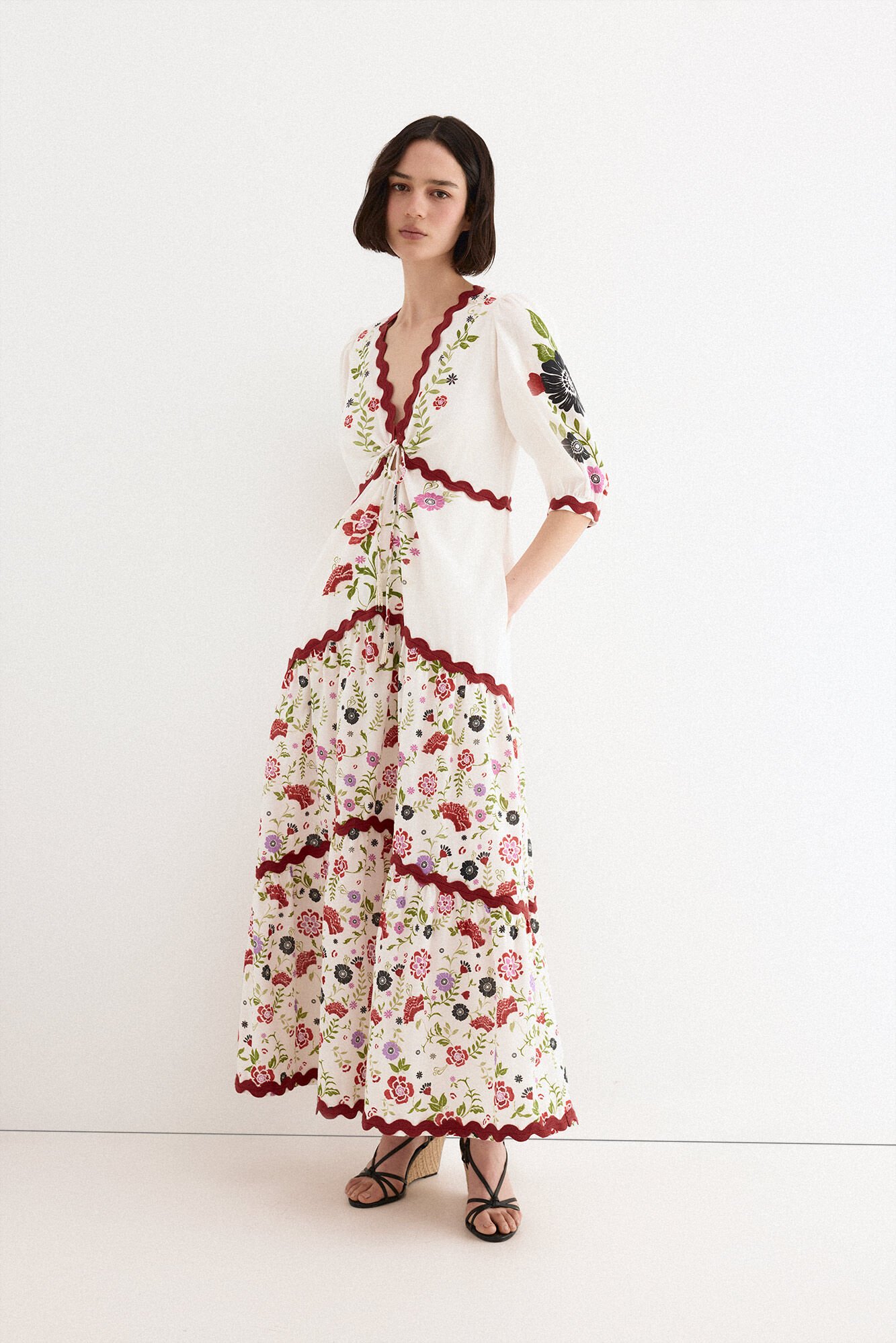 TFP by Tamara Falc&oacute; Long printed dress White