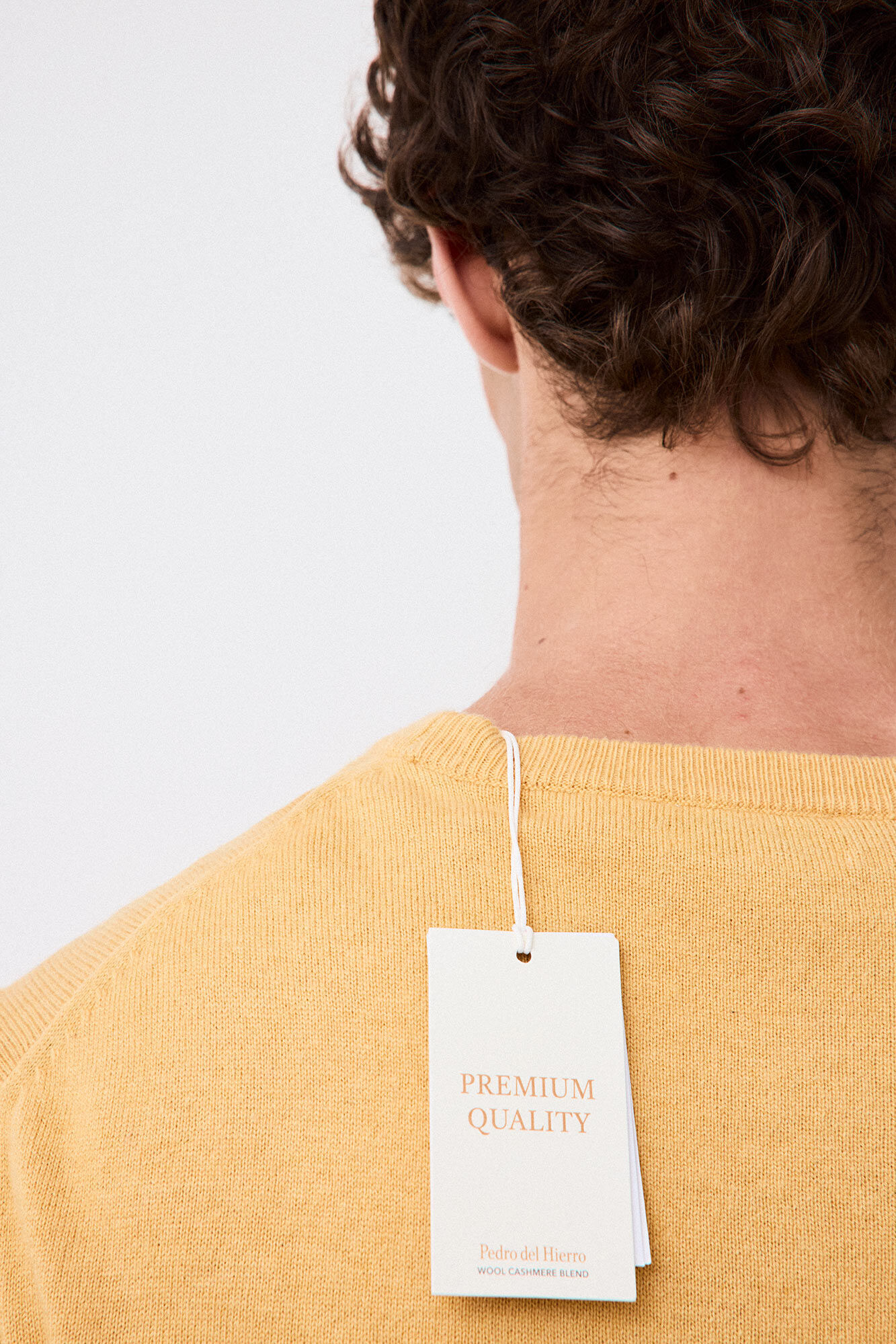 Pedro del Hierro Cashmere merino wool premium jumper Yellow