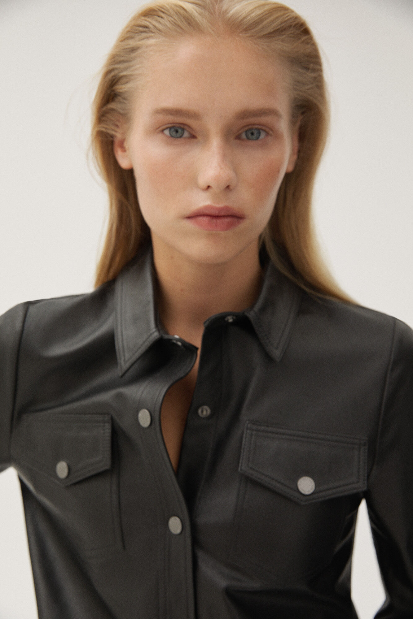 Pedro del Hierro Nappa leather shirt Black