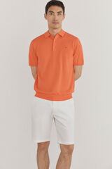 Pedro del Hierro Premium short sleeve cotton polo shirt jersey Orange