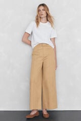 Pedro del Hierro Straight-leg trousers with seam detail Yellow