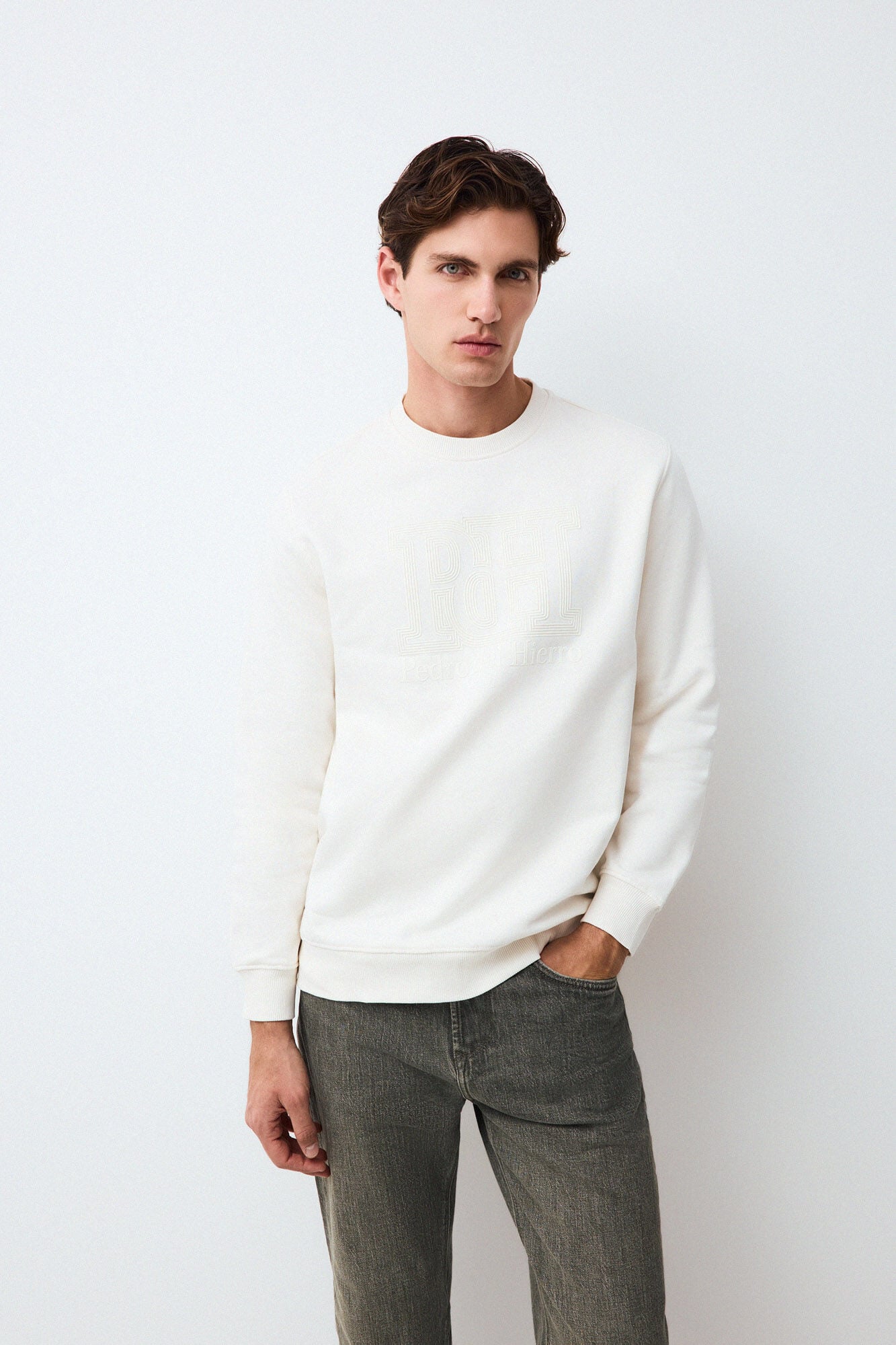 Pedro del Hierro Crew neck logo sweatshirt