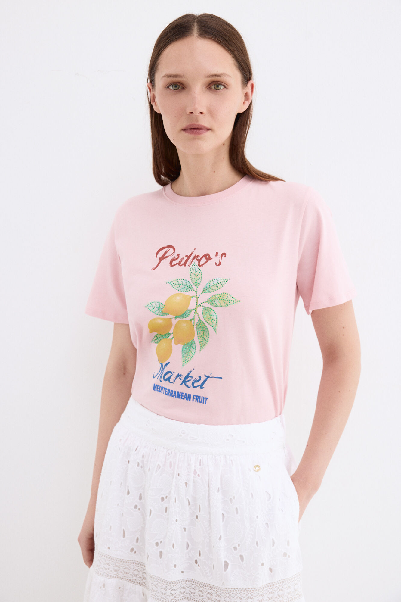Pedro del Hierro Pedro print T-shirt Pink