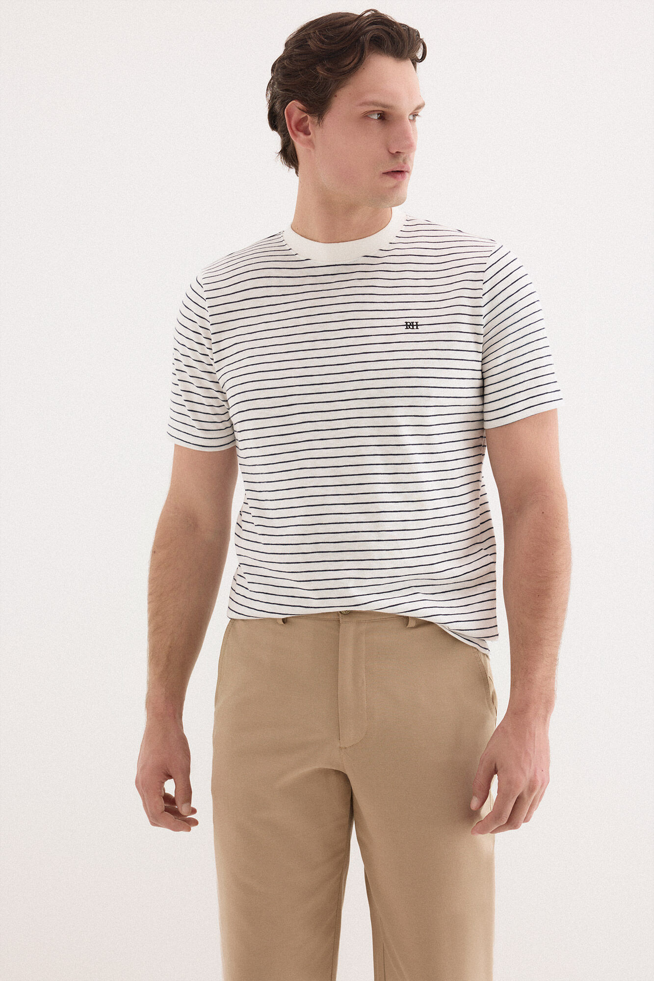 Pedro del Hierro Linen worker regular trousers Beige