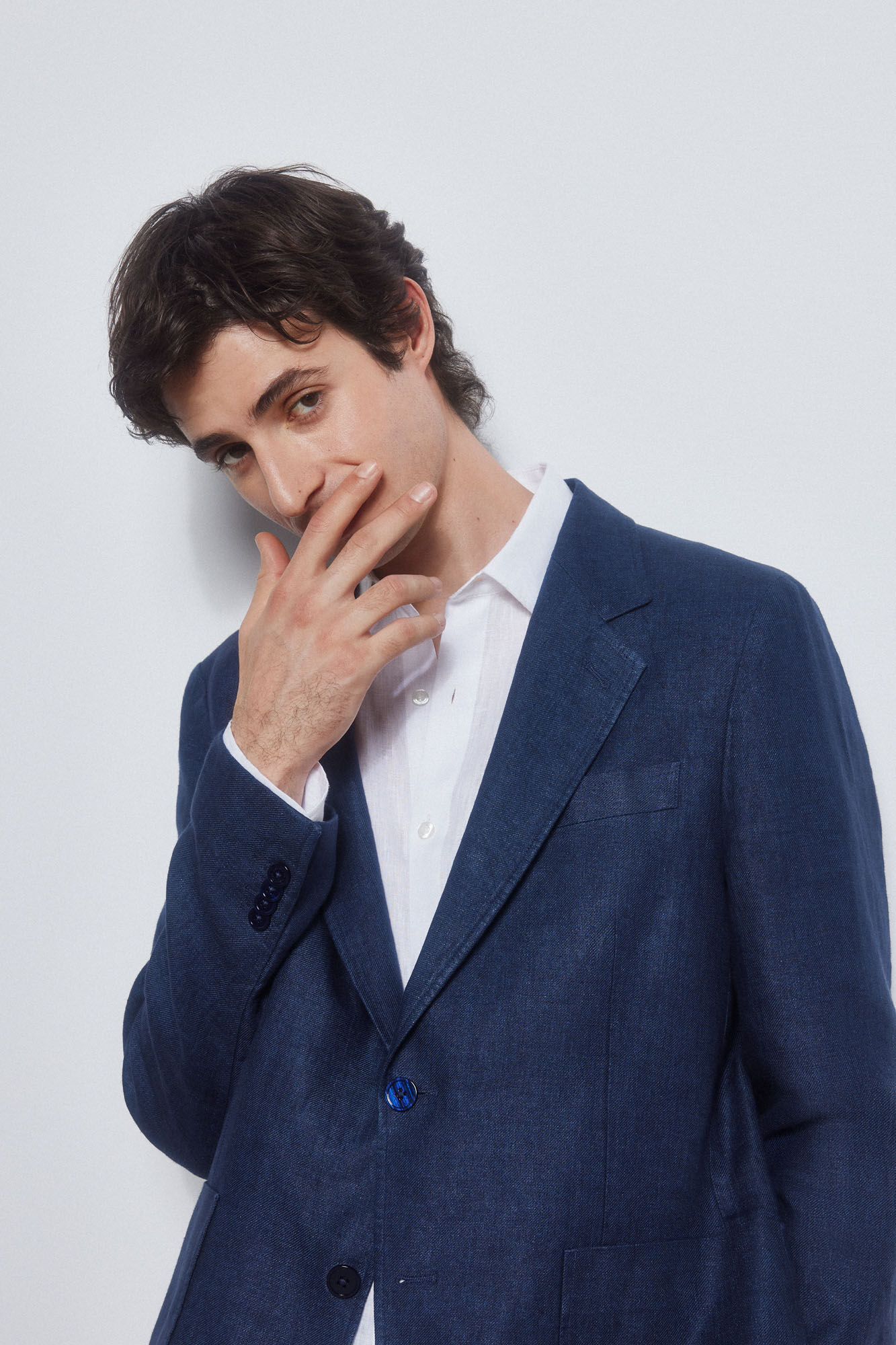 Pedro del Hierro Linen blazer Blue