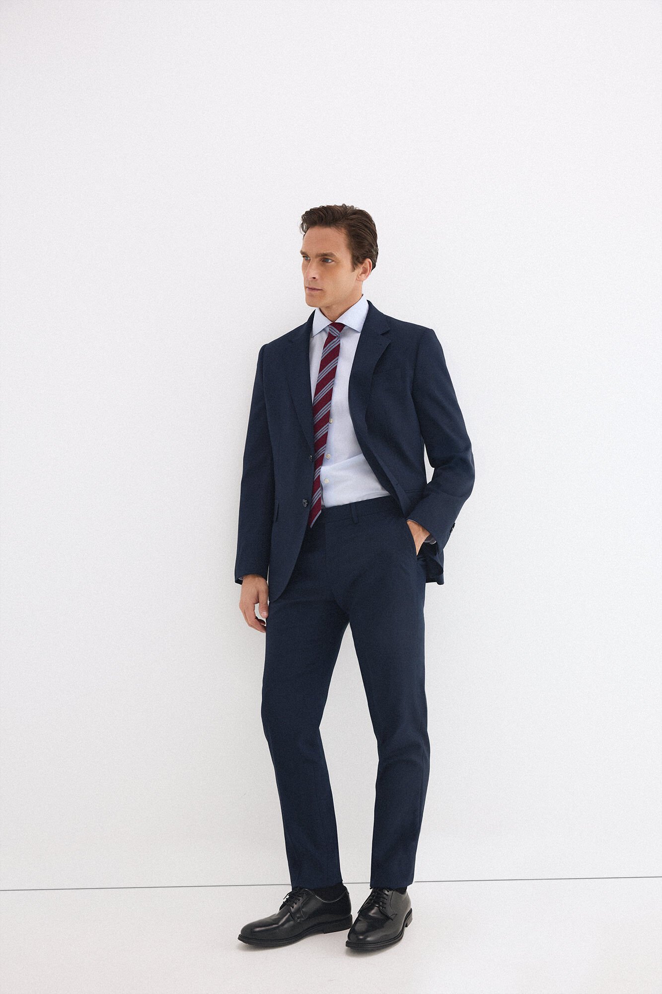 Pedro del Hierro Canvas slim bi-stretch blazer Blue