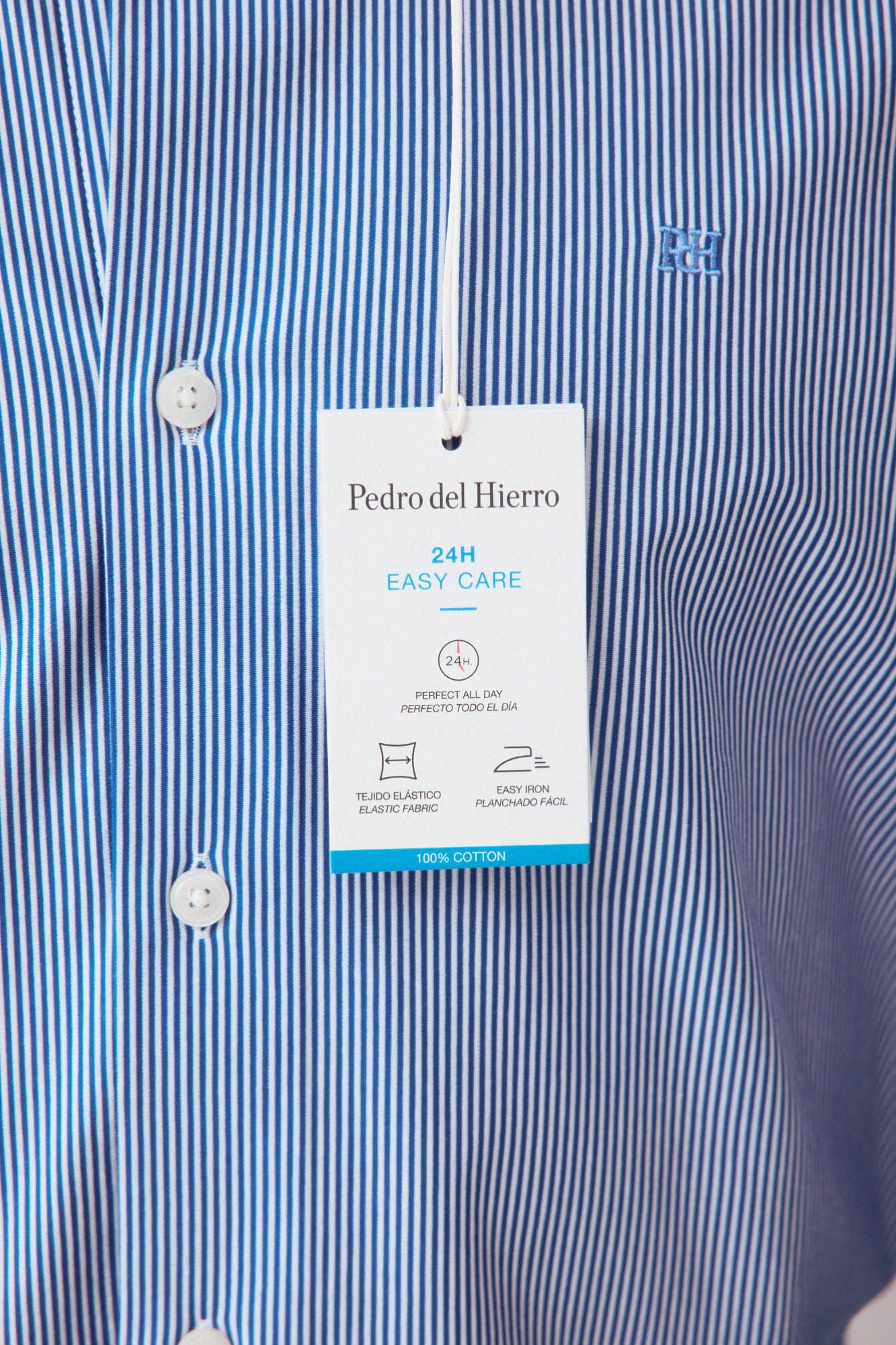 Pedro del Hierro Striped jersey-knit shirt Blue