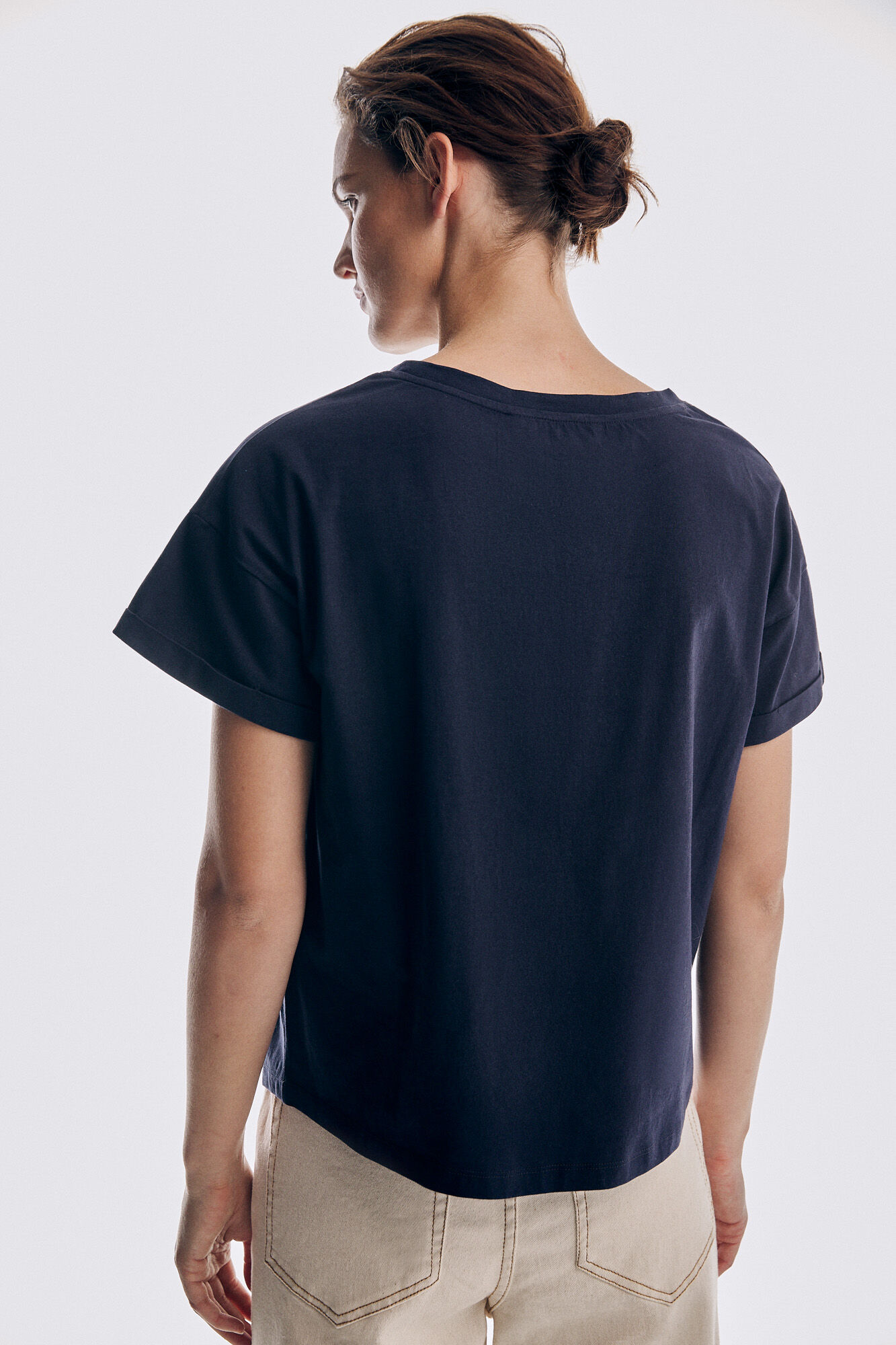 Pedro del Hierro Camiseta manga corta bordada algod&oacute;n org&aacute;nico Azul