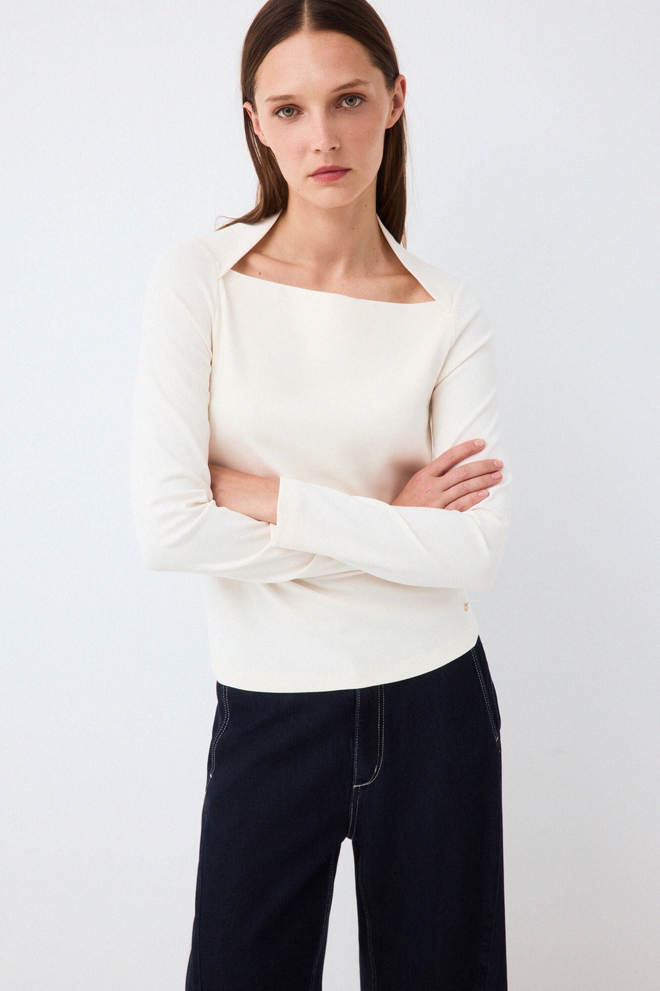 Pedro del Hierro Long sleeve square neck T-shirt