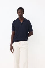Pedro del Hierro Cotton premium knit polo shirt Blue