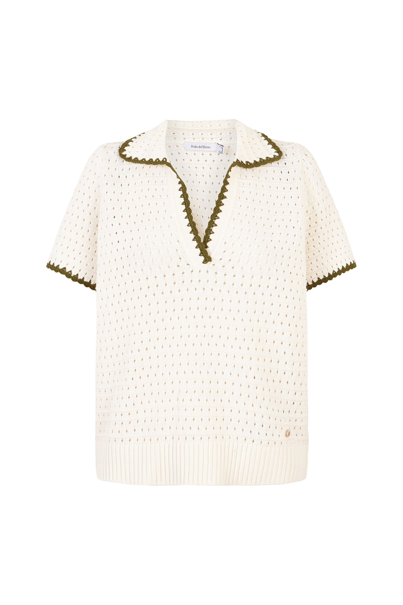 Pedro del Hierro Jersey estructura con cuello polo Crudo
