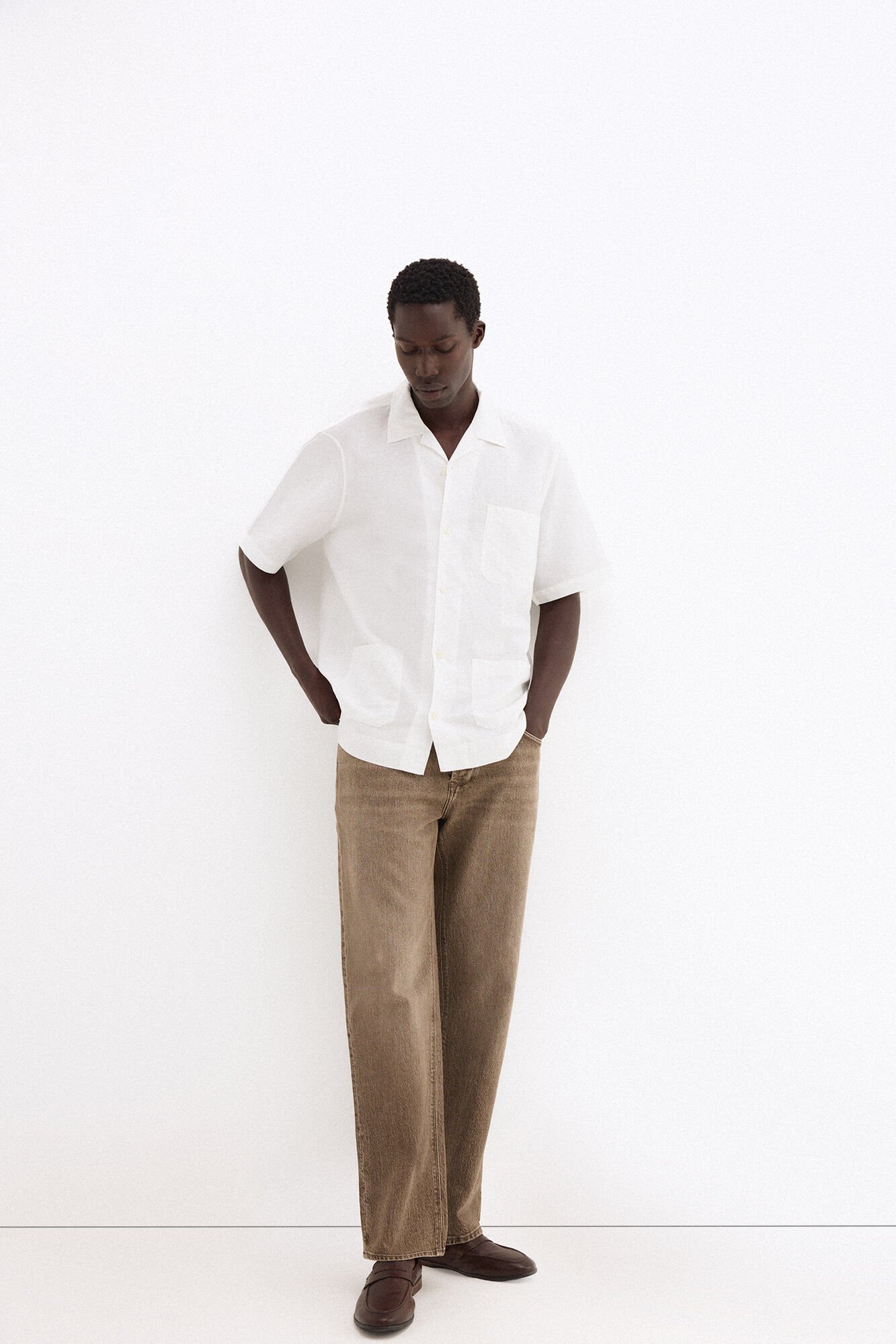 Pedro del Hierro Linen short sleeve Guayabera shirt