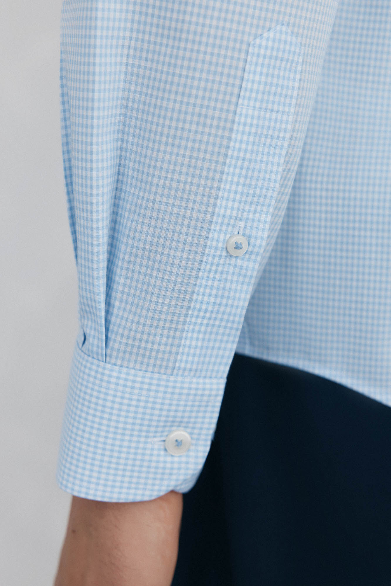 Pedro del Hierro Checked dress shirt, non-iron + anti-stain Blue