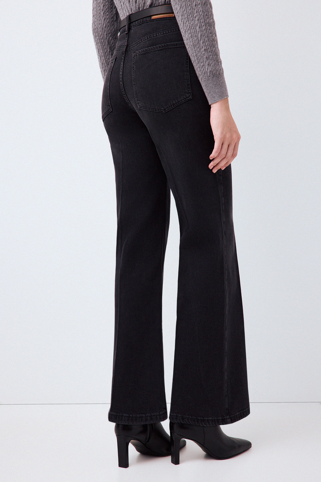Pedro del Hierro Soft touch wide leg jeans Grey