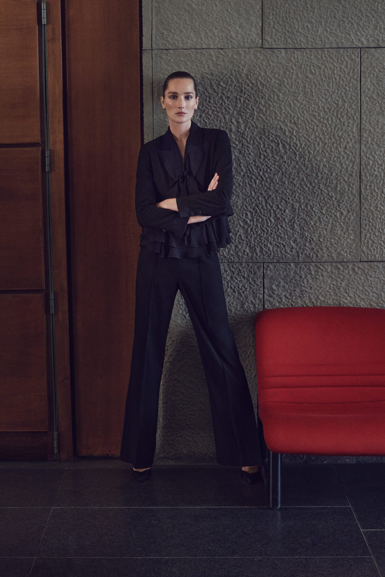 Pedro del Hierro Ruffled blouse with bow