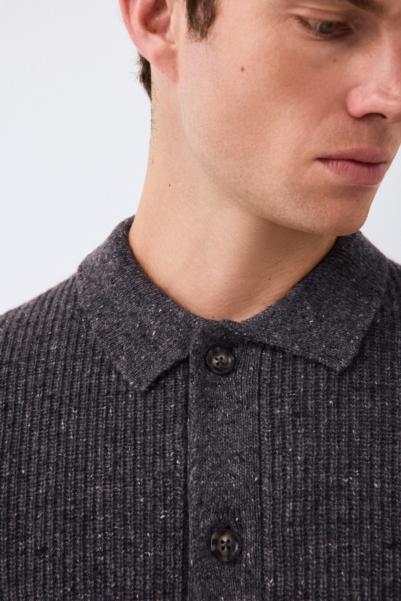 Pedro del Hierro Italian premium yarn knit cardigan Grey