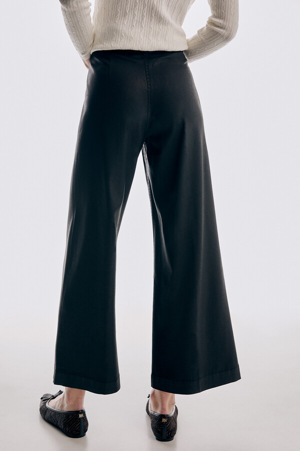 Pedro del Hierro Wide leg 100% TENCEL® Lyocell seam-free trousers Black