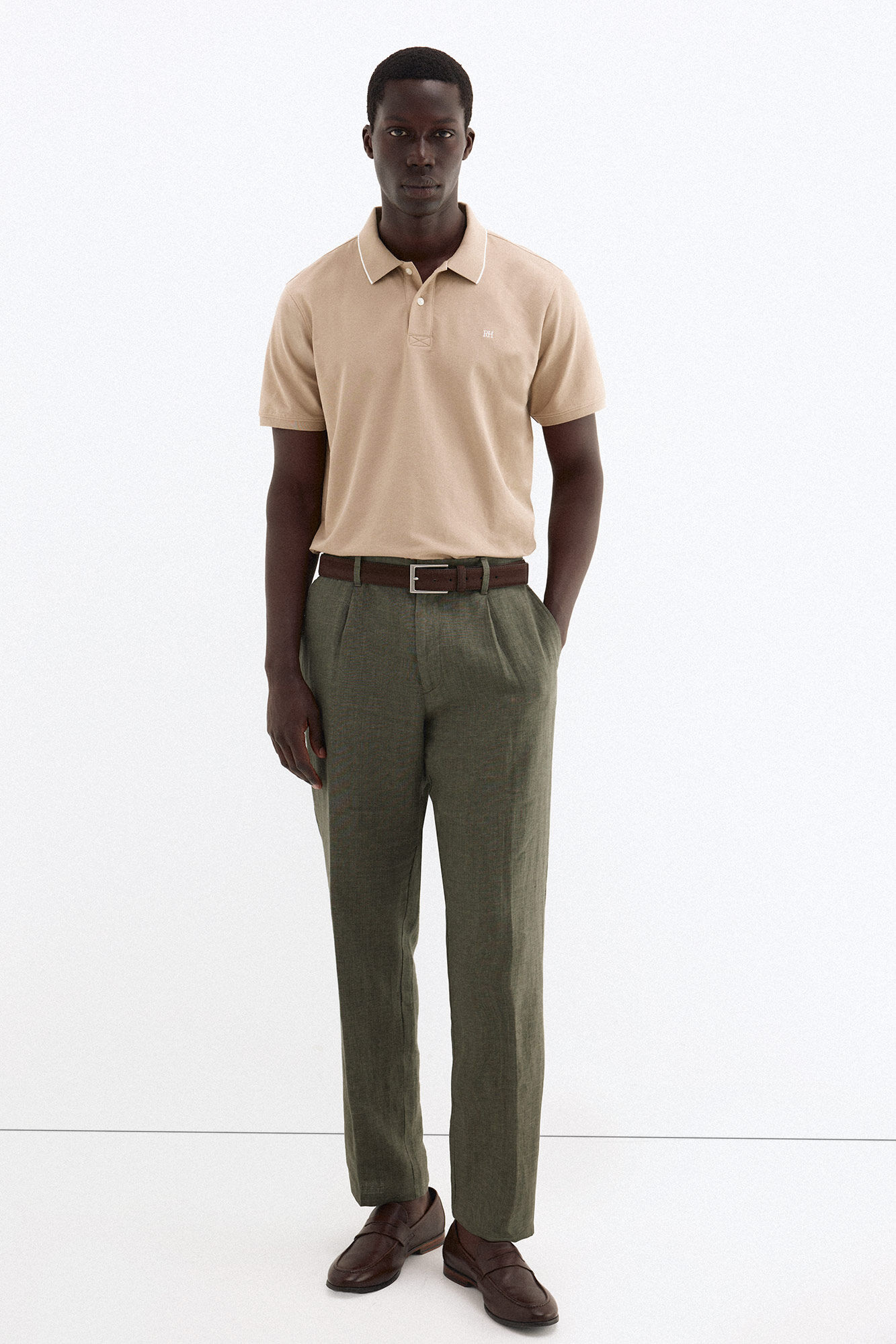 Pedro del Hierro Polo b&aacute;sico tips Beige