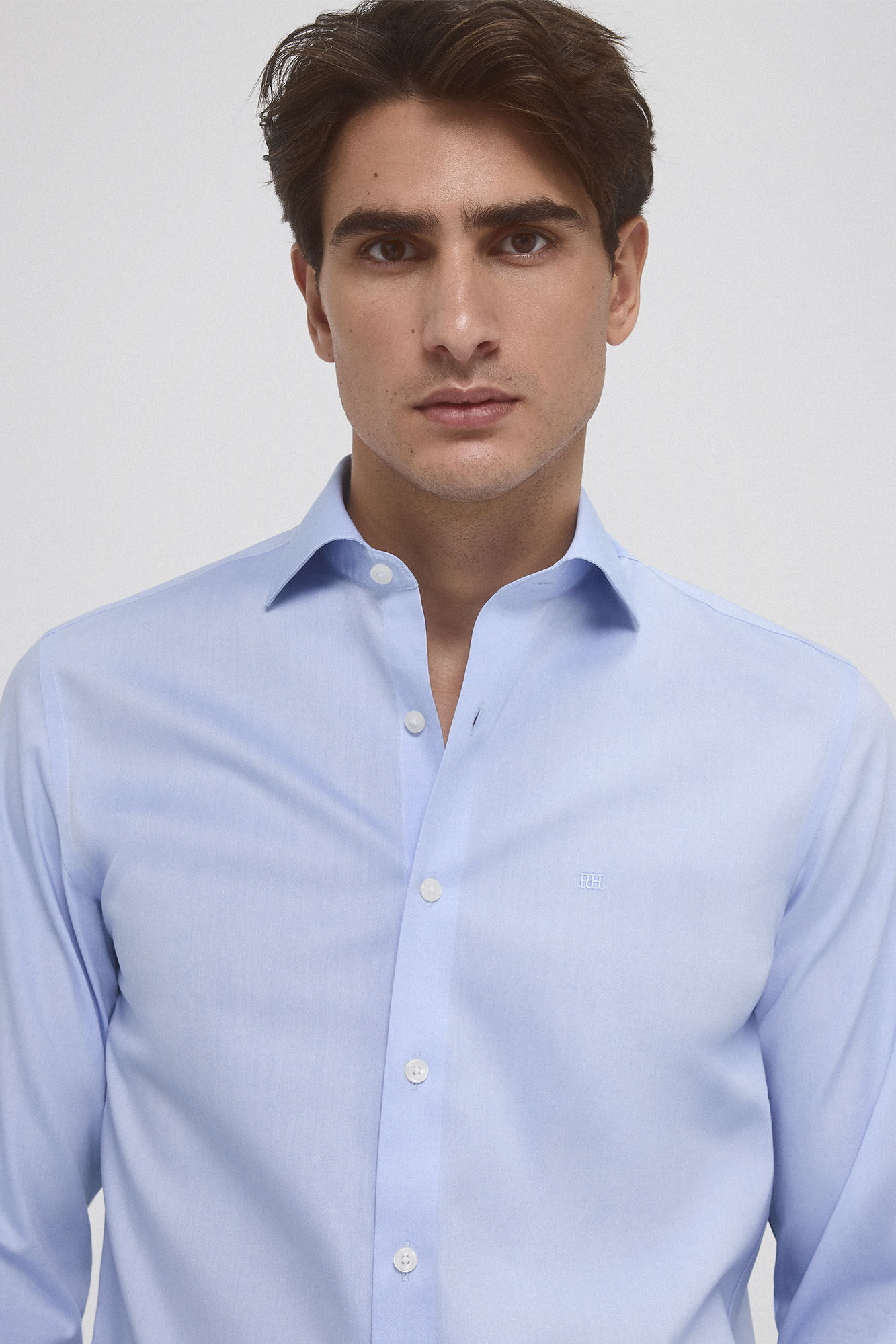 Pedro del Hierro Camisa vestir non iron y antimanchas lisa tailored fit Azul