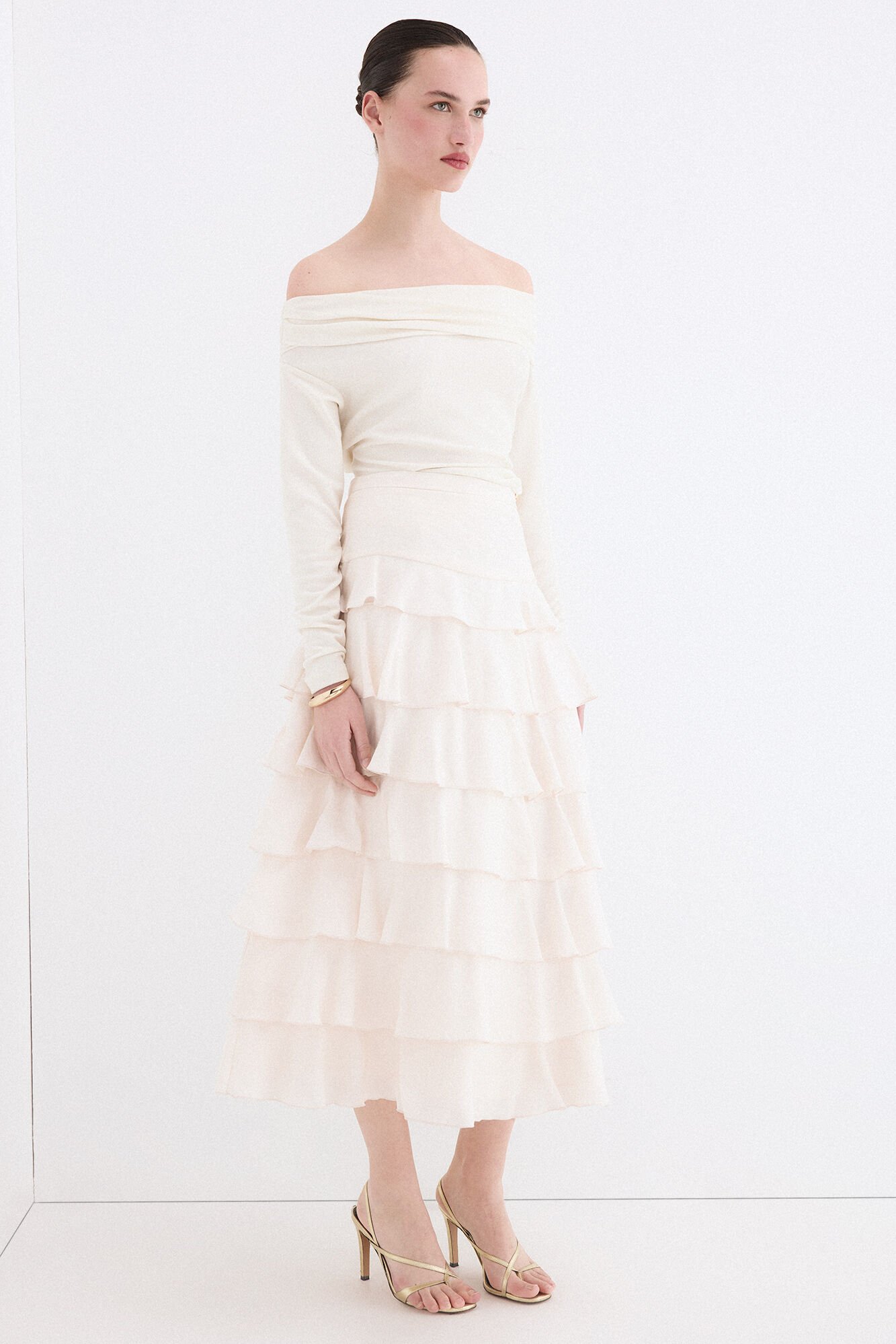 Pedro del Hierro Ruched panel top Ecru