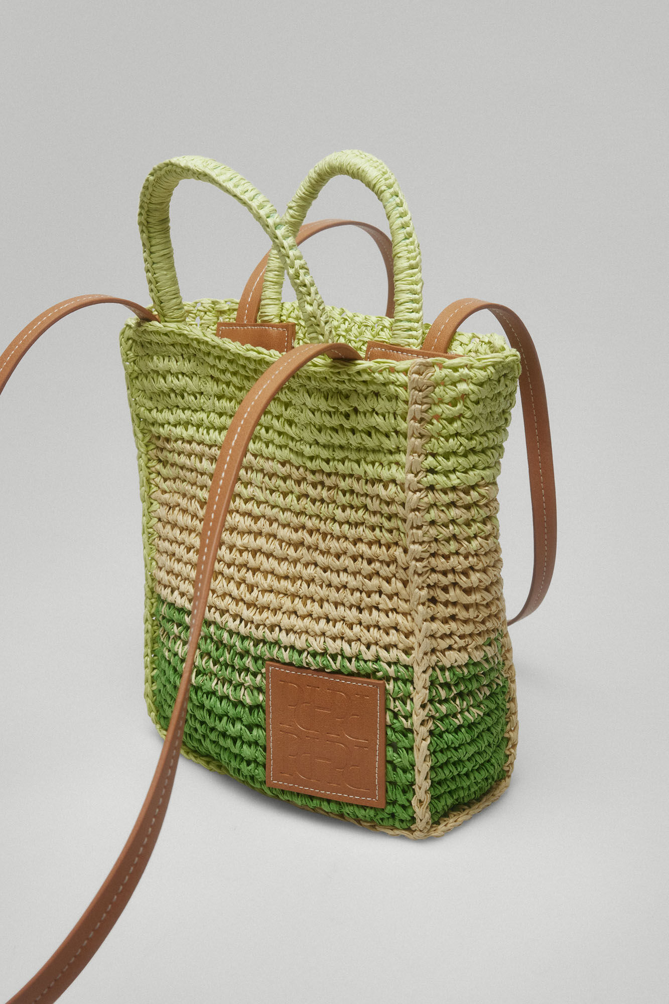 Pedro del Hierro Mini raffia tote bag Yellow