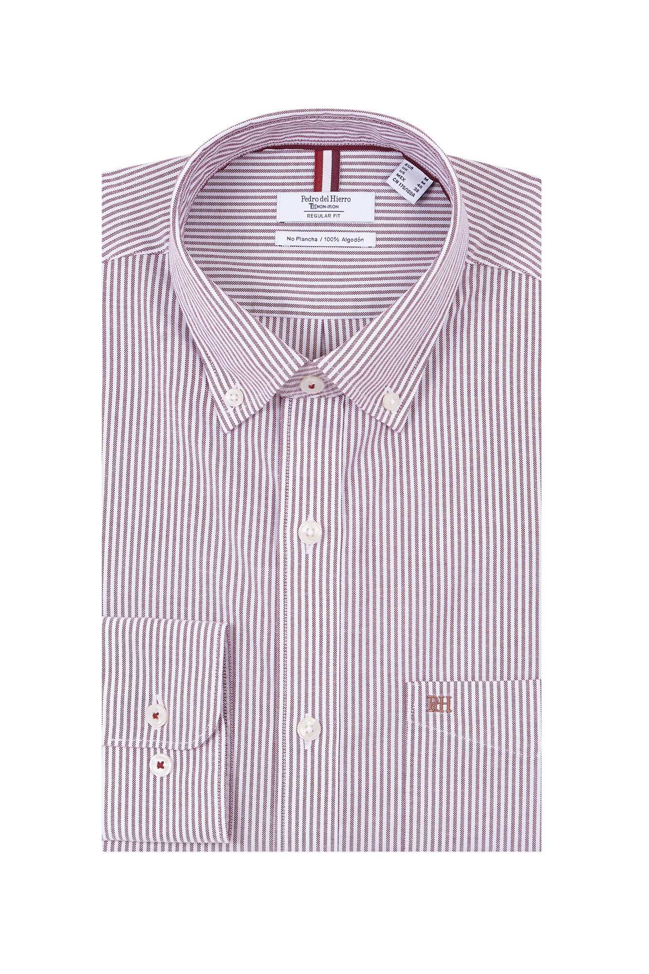 Pedro del Hierro Camisa rayas casual Burdeos