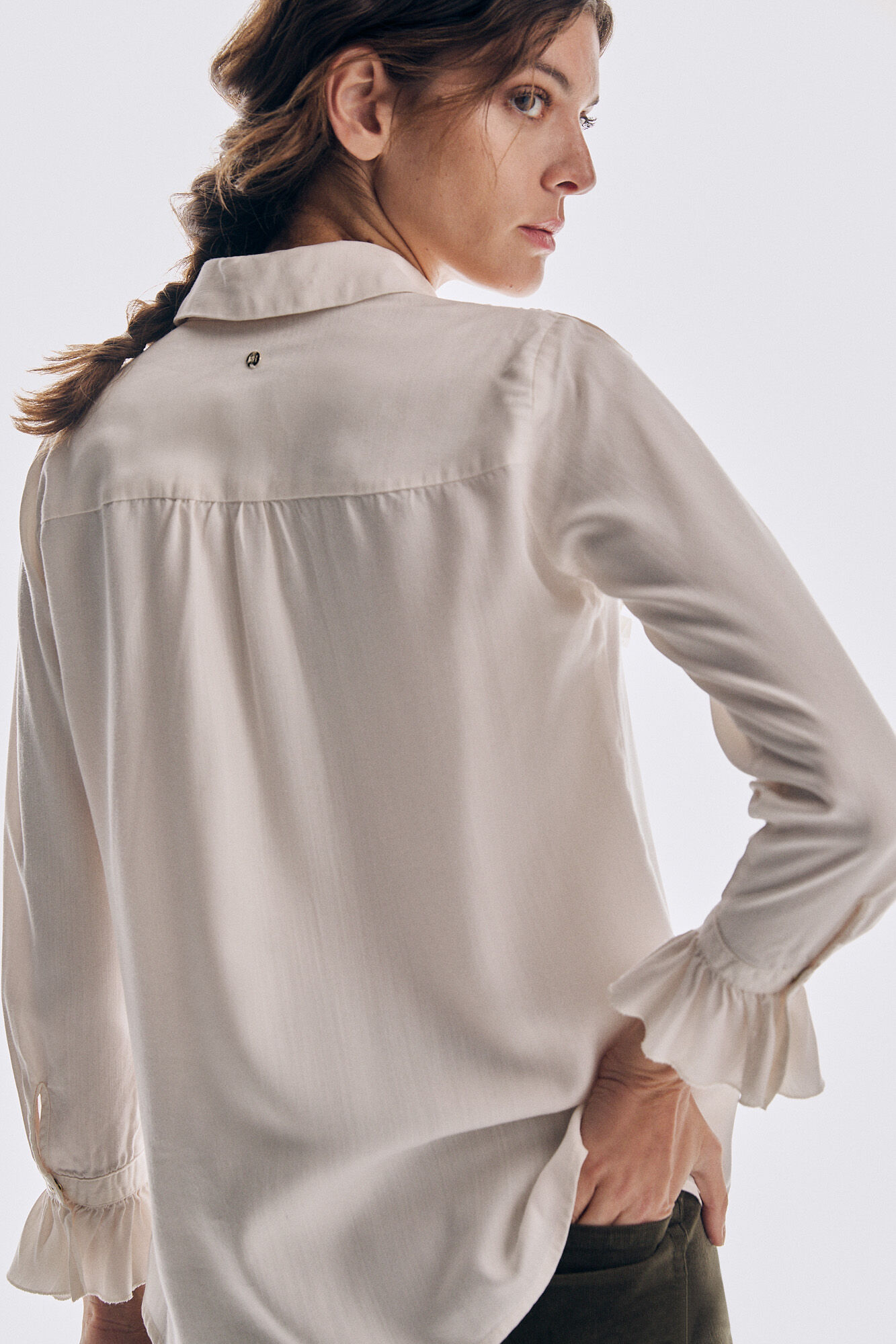 Pedro del Hierro Camisa jeans 100% TENCEL&reg;Lyocell Beige