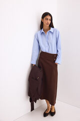 Pedro del Hierro Denim side buckles skirt Brown