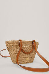 Pedro del Hierro Natural colour woven mini basket bag Brown