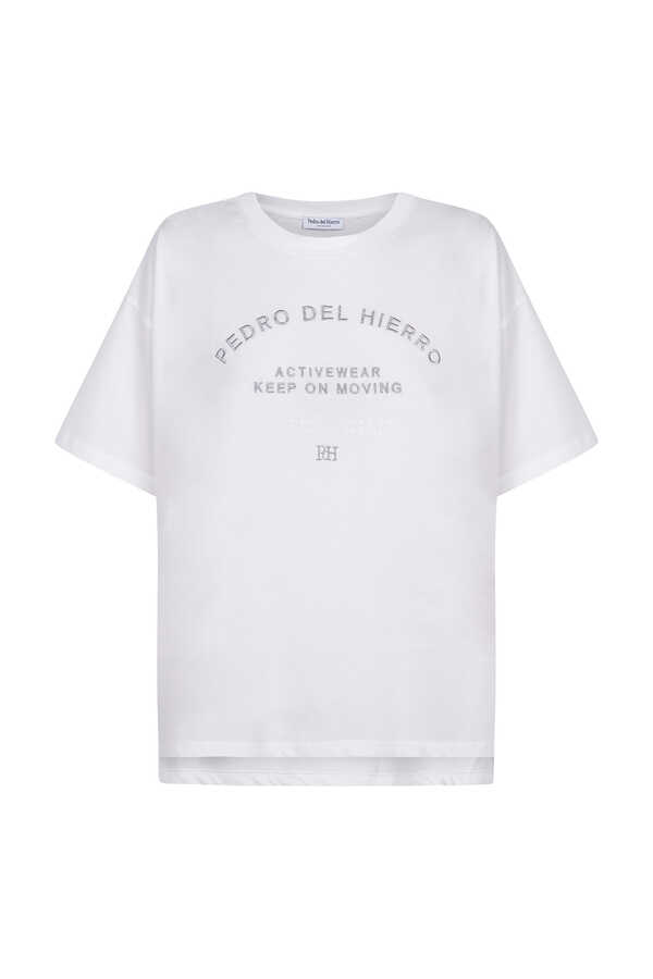 Pedro del Hierro camiseta oversize texto Ecru