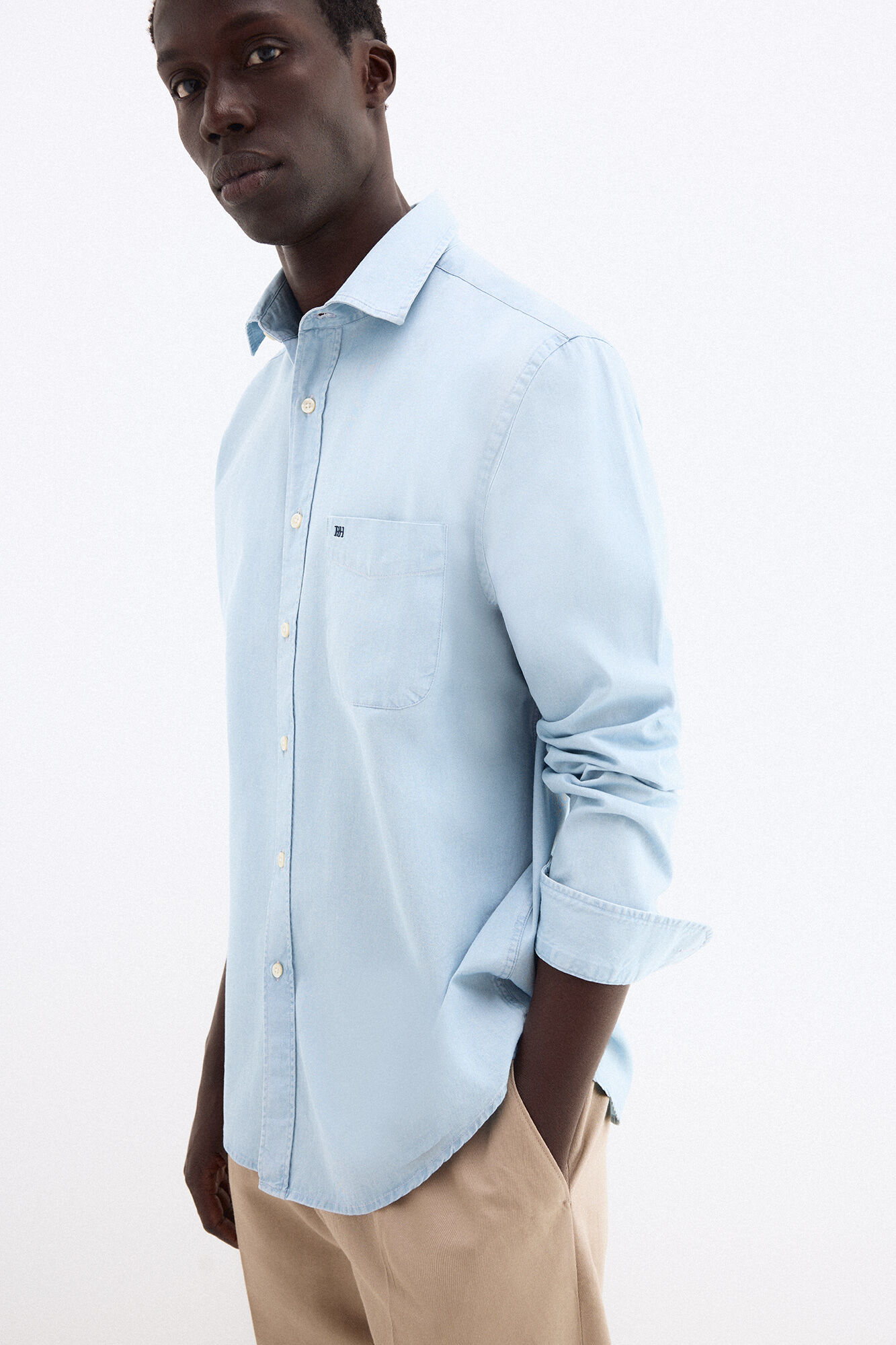 Pedro del Hierro Italian denim shirt Blue