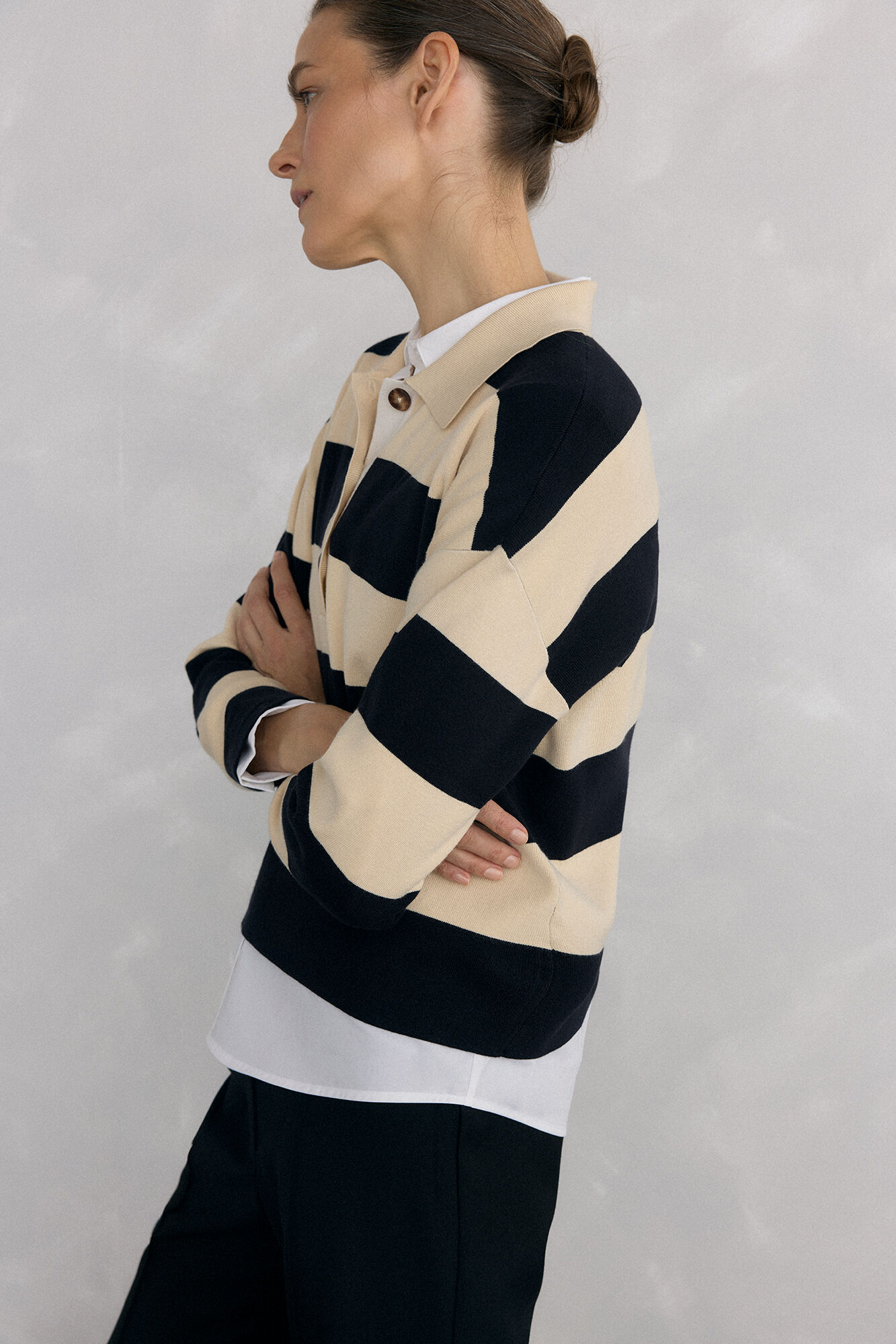 Pedro del Hierro Jersey rayas bicolor cuello polo