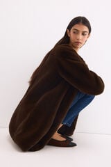 Pedro del Hierro Faux fur coat Brown
