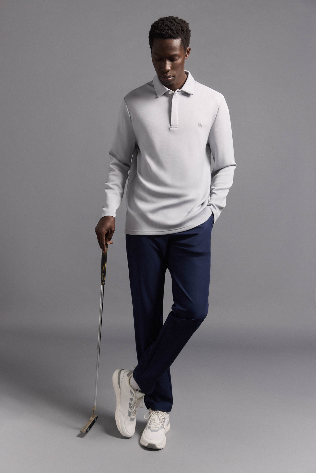 Pedro del Hierro Plain long sleeve golf polo shirt