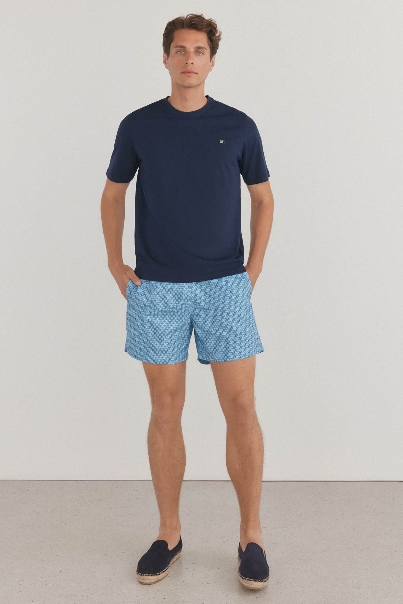 Pedro del Hierro Basic T-shirt Blue