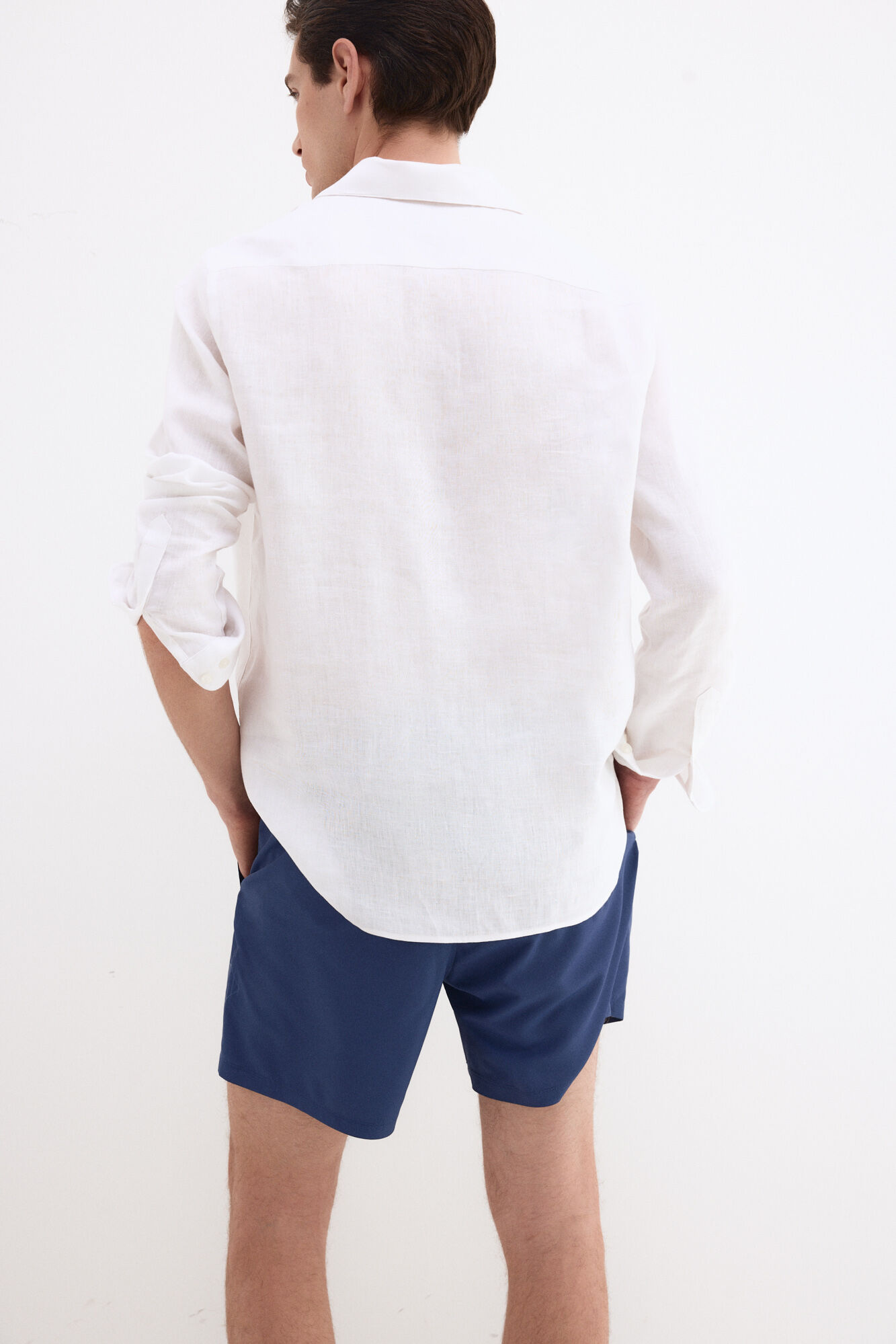 Pedro del Hierro Fato de banho liso com logo grande lateral Azul