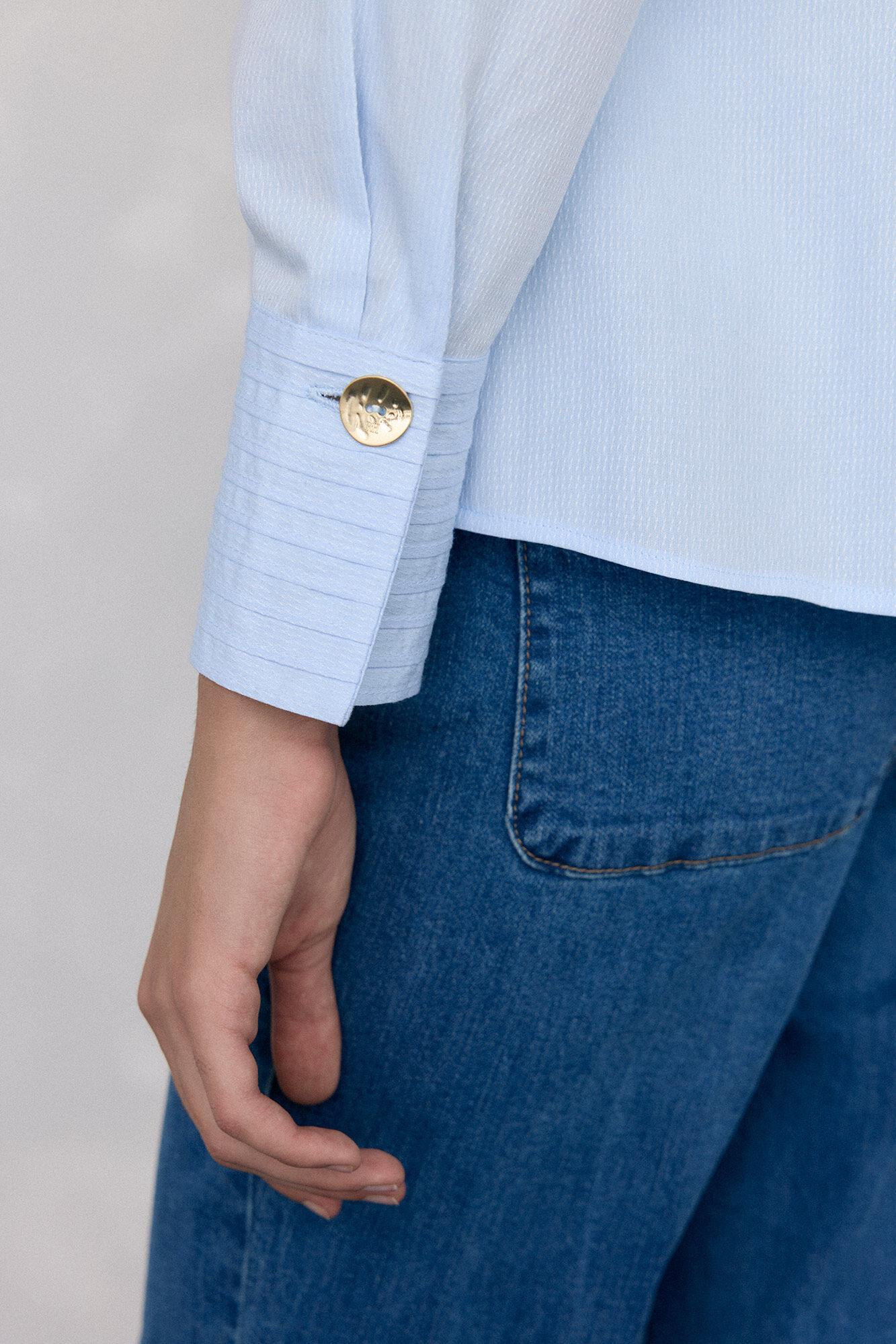 Pedro del Hierro Camisa estrutura Azul