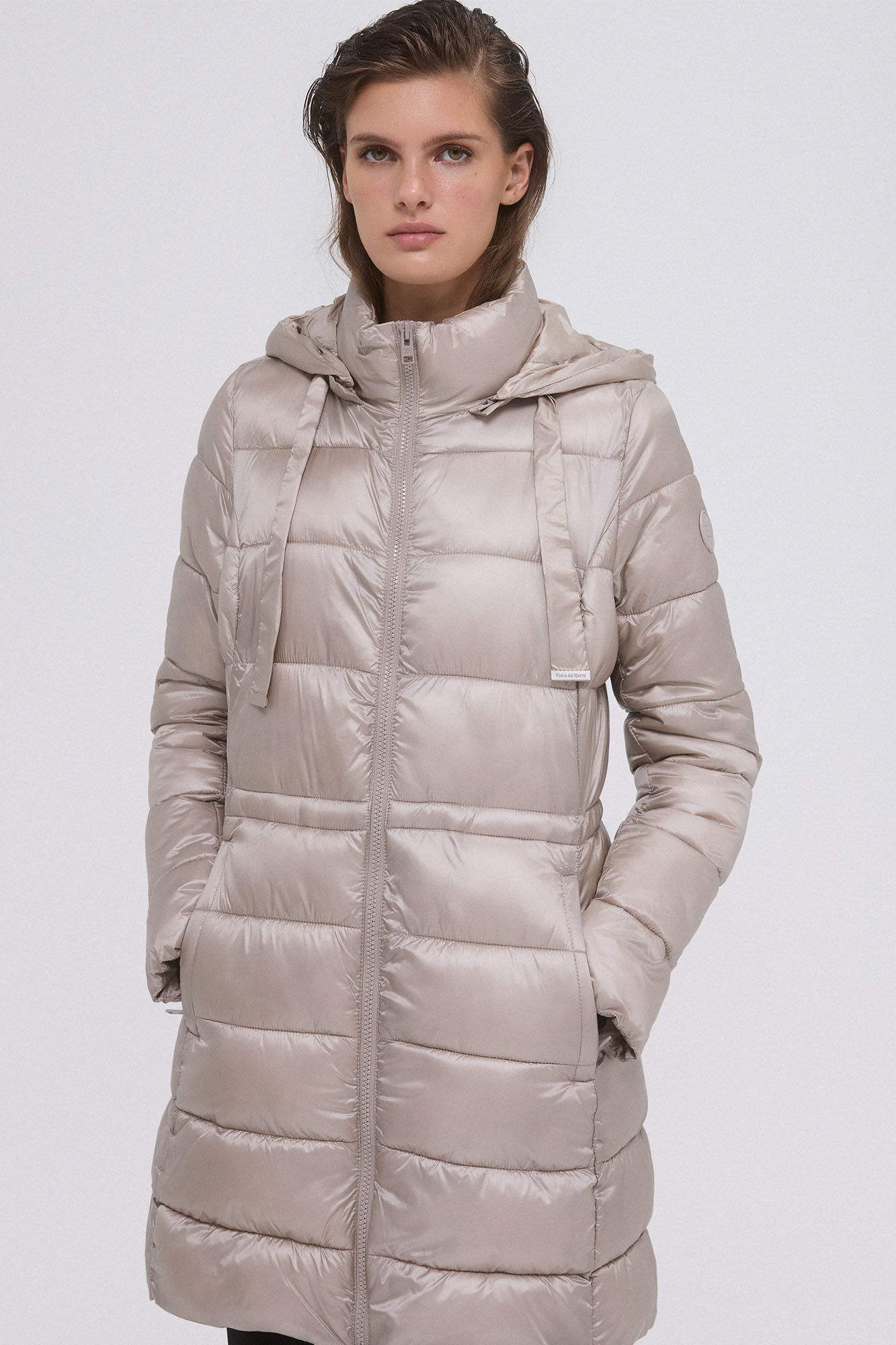 Pedro del Hierro Parka acolchada capucha Beige
