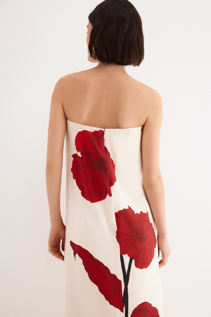TFP by Tamara Falcó Strapless dress Ecru