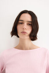 Pedro del Hierro Crinkled boat neck top Pink