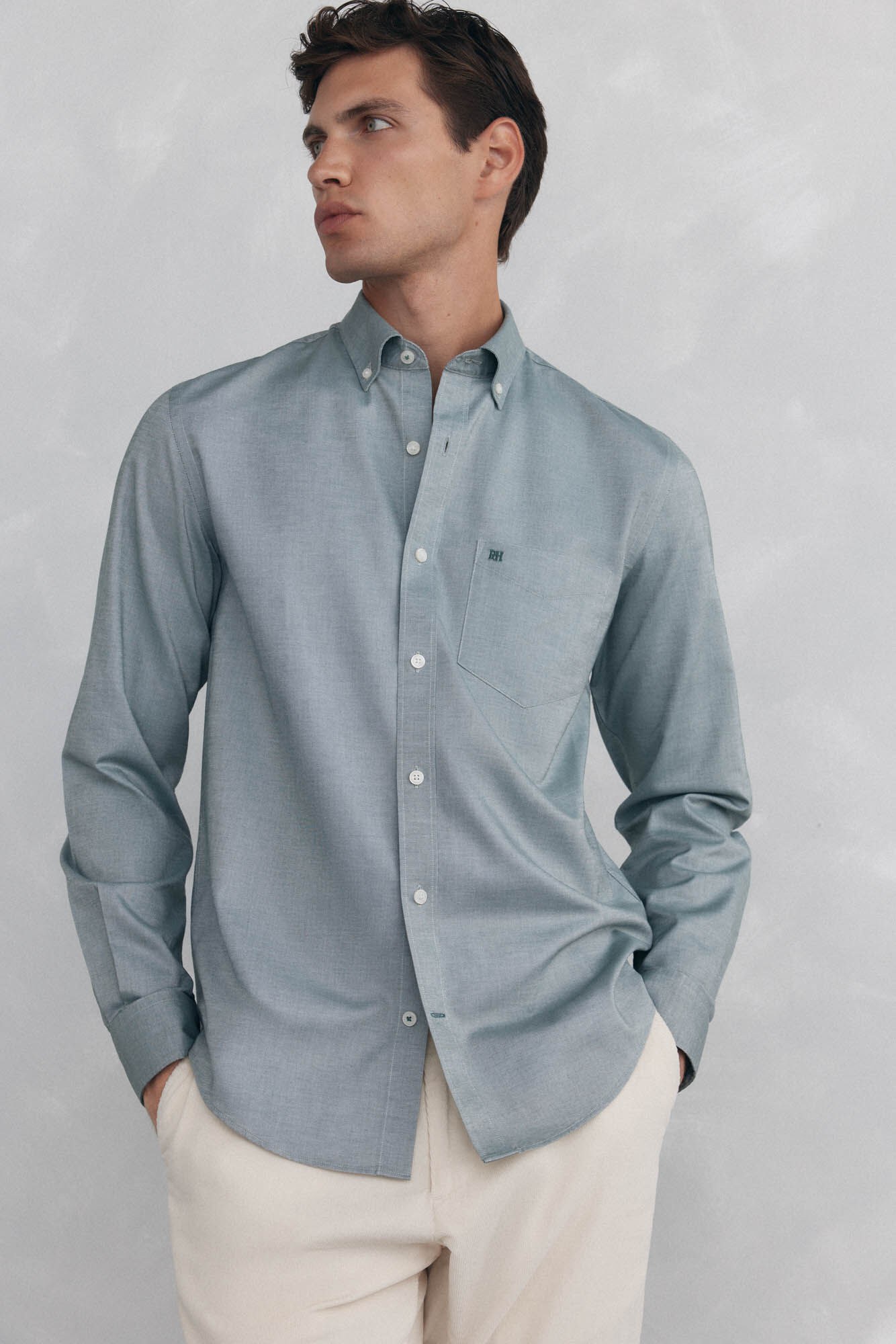 Pedro del Hierro Plain non-iron Oxford shirt