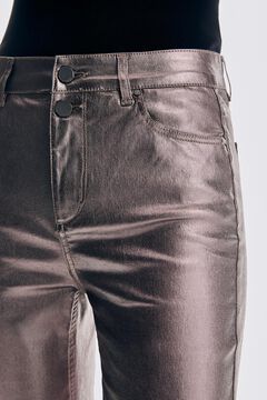 Pedro del Hierro Shiny rubber-effect metallic flared jeans Grey