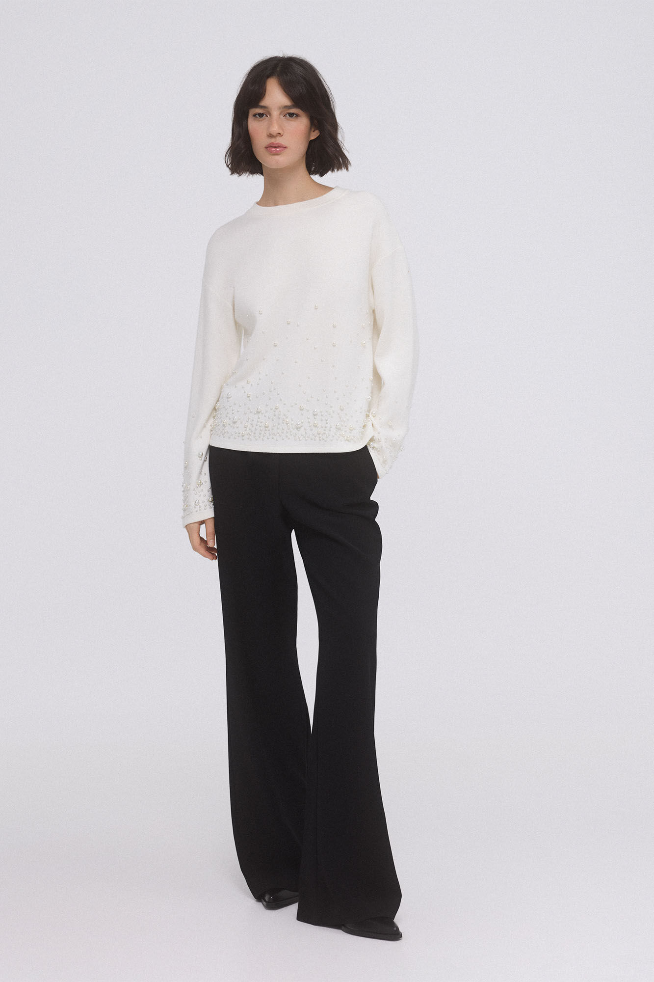 Pedro del Hierro Sudadera lisa perlas Crudo